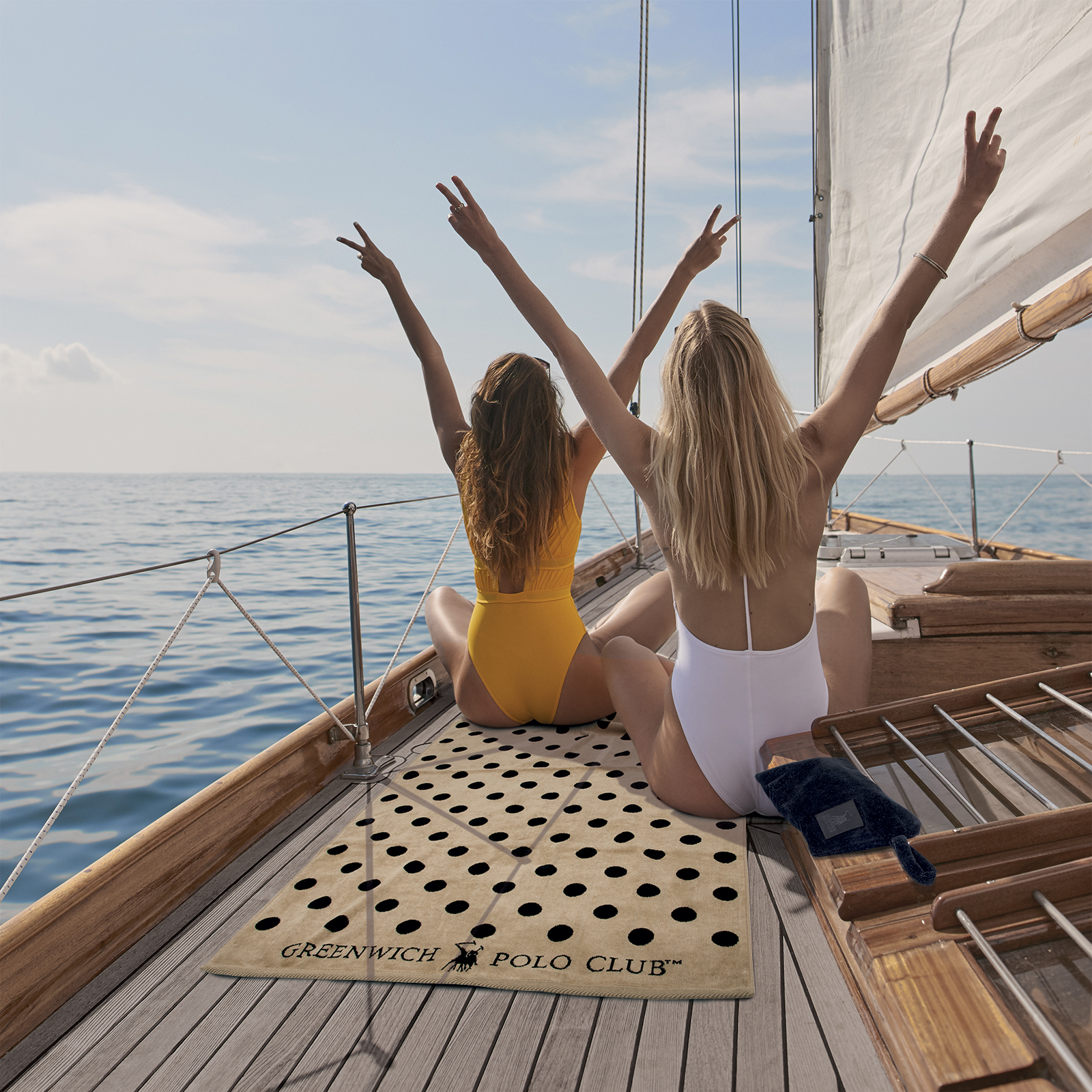 GREENWICH POLO CLUB ΠΕΤΣΕΤΑ ΘΑΛΑΣΣΗΣ 90Χ170 4071 BLACK, TAUPE