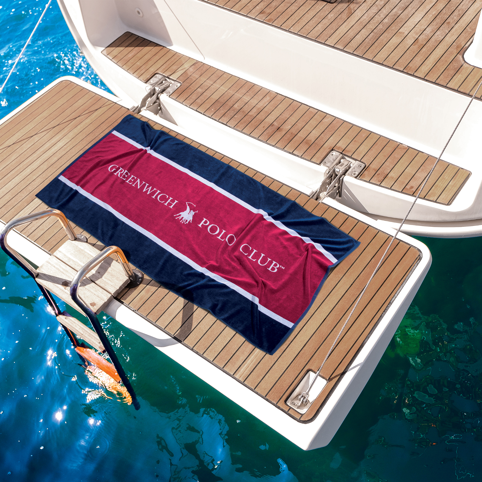 GREENWICH POLO CLUB ΠΕΤΣΕΤΑ ΘΑΛΑΣΣΗΣ 90Χ180 3864 ΚΟΚΚΙΝΟ, ΛΕΥΚΟ, ΜΠΛΕ