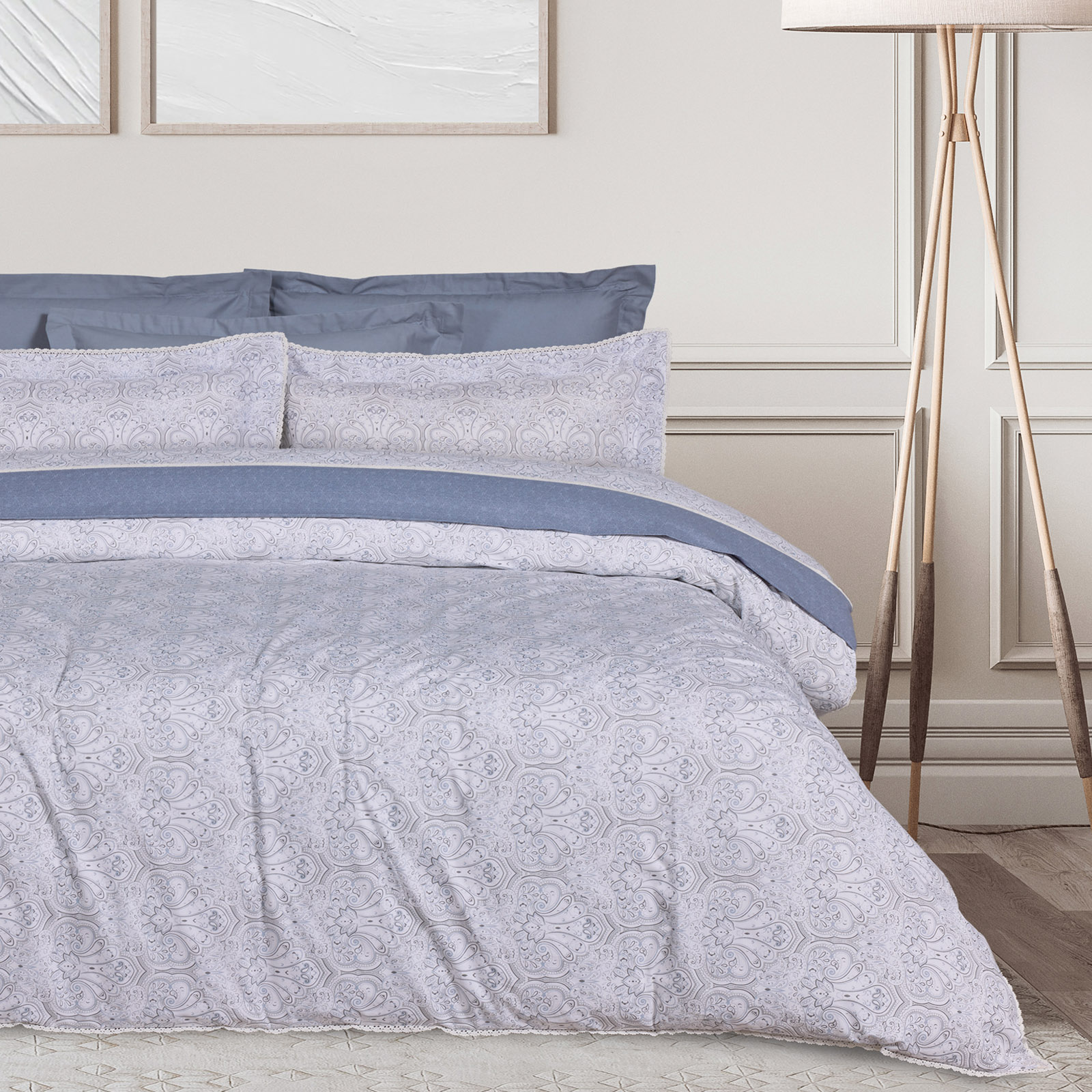 DAS HOME ΚΟΥΒΕΡΛΙ KING PRESTIGE 1693 BLUE, GREY
