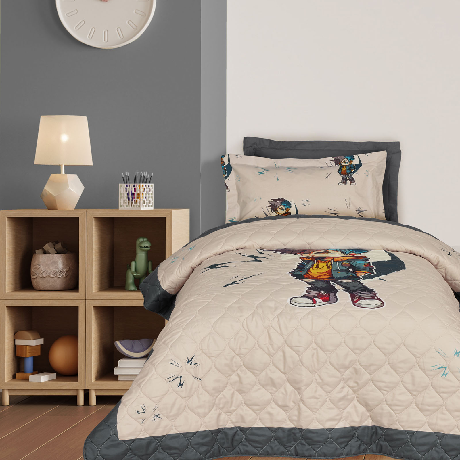 DAS KIDS ΚΟΥΒΕΡΛΙ ΜΟΝΟ 4939 BEIGE, GREY