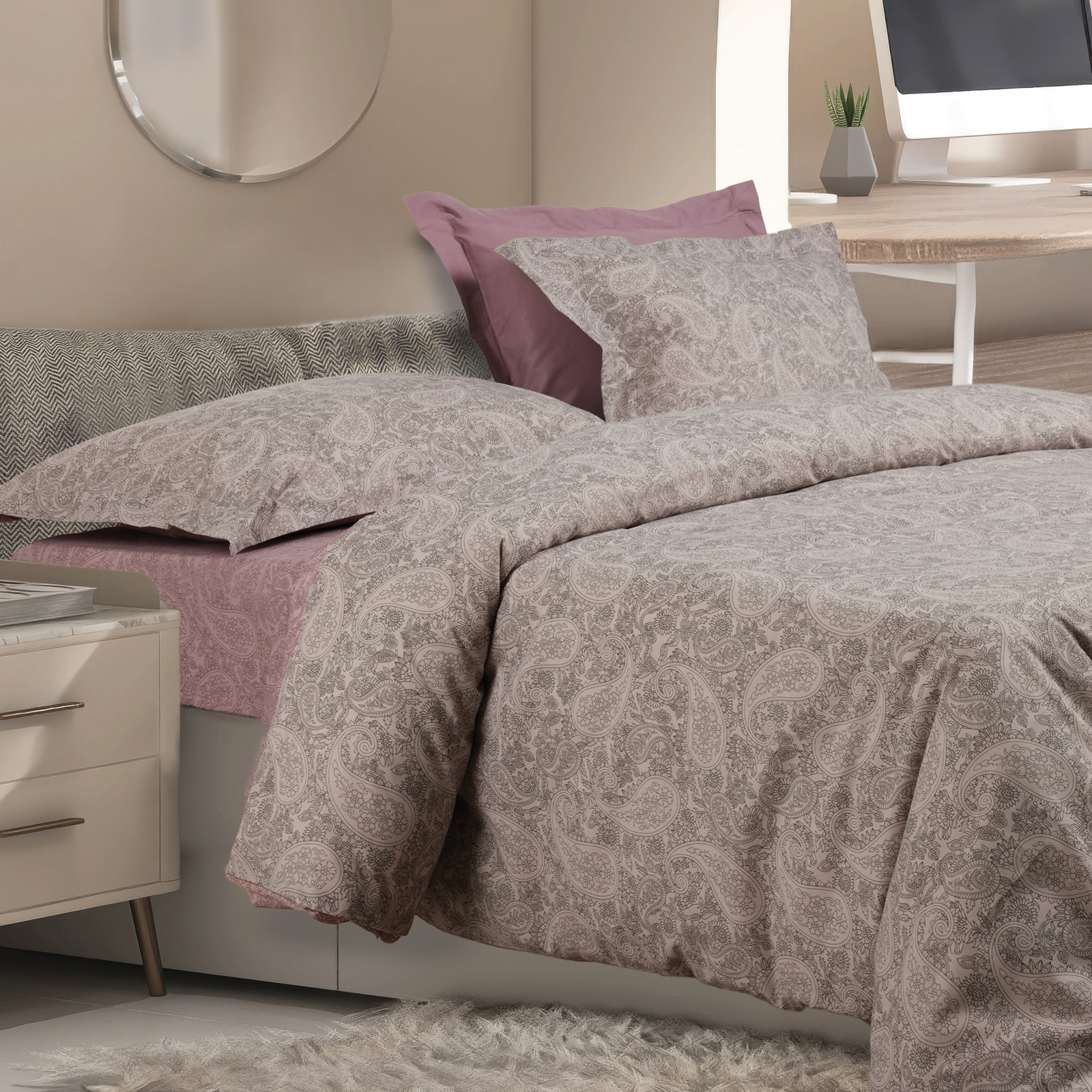 DAS HOME ΣΕΤ ΠΑΠΛΩΜΑΤΟΘΗΚΗ ΜΟΝΗ CASUAL 5438 GREY, LILAC