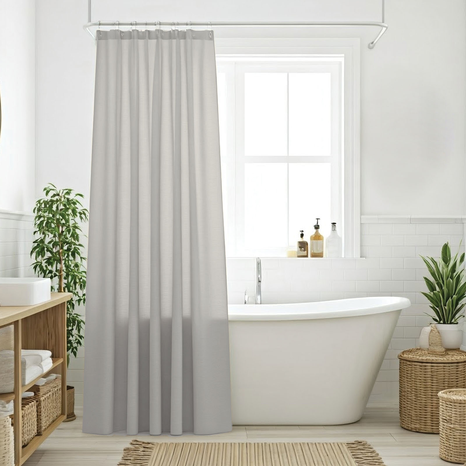 DAS HOME ΚΟΥΡΤΙΝΑ ΜΠΑΝΙΟΥ 240X180 0805 GREY