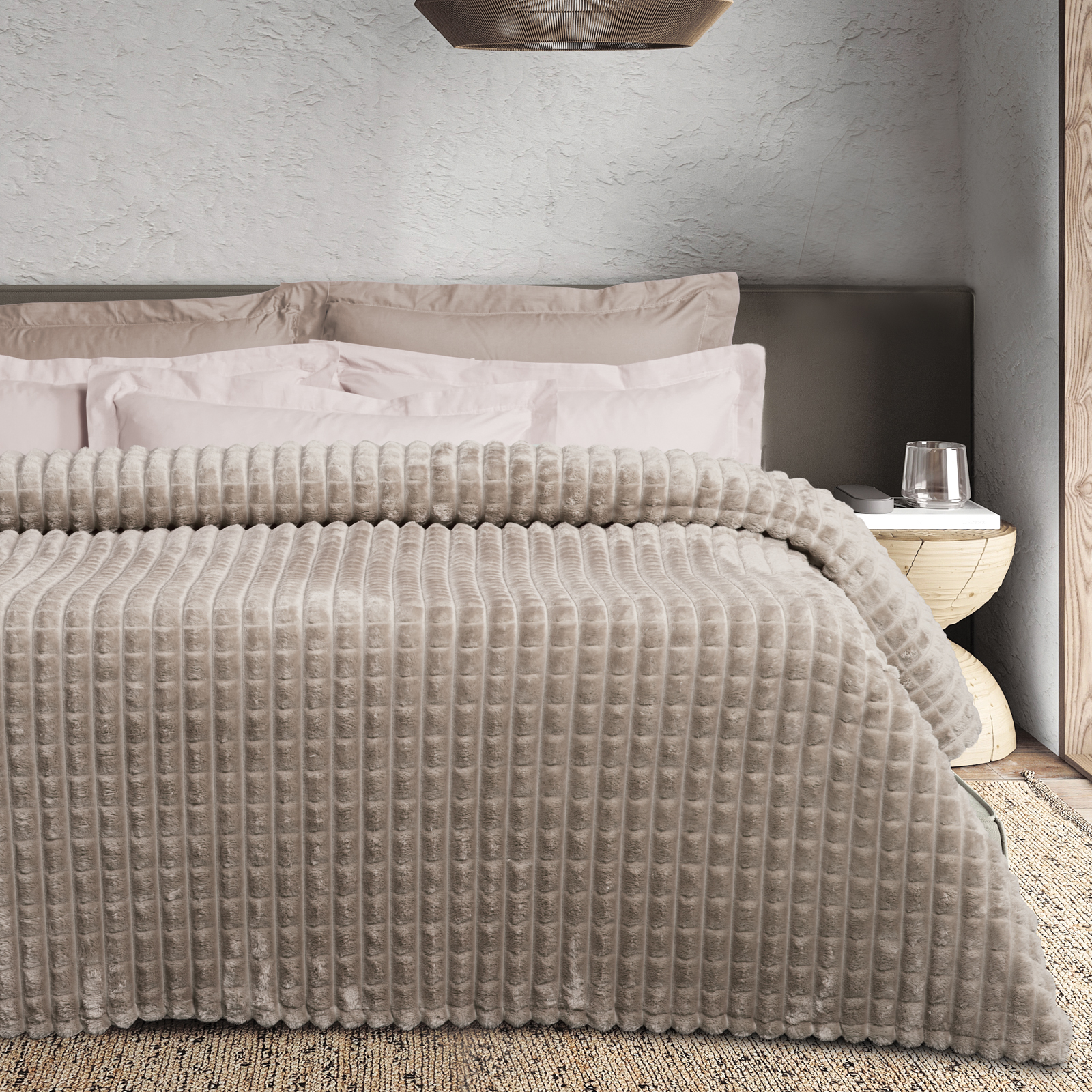 DAS HOME ΚΟΥΒΕΡΤΑ FLEECE 220Χ240 1387 TAUPE