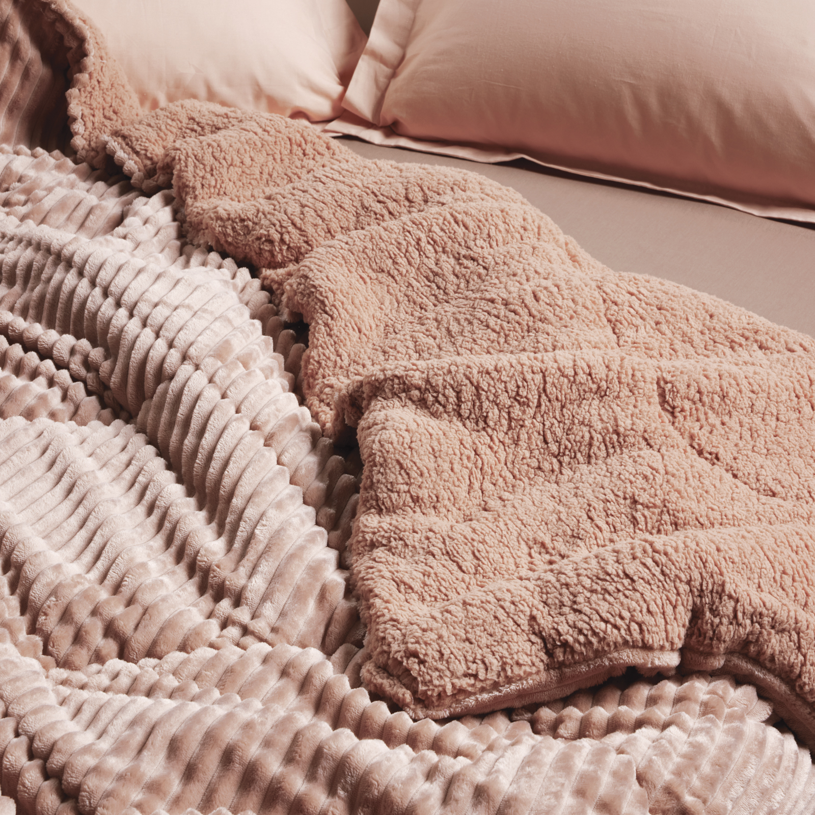 DAS HOME ΚΟΥΒΕΡΤΟΠΑΠΛΩΜΑ SHERPA ΜΟΝΟ 1363 NUDE