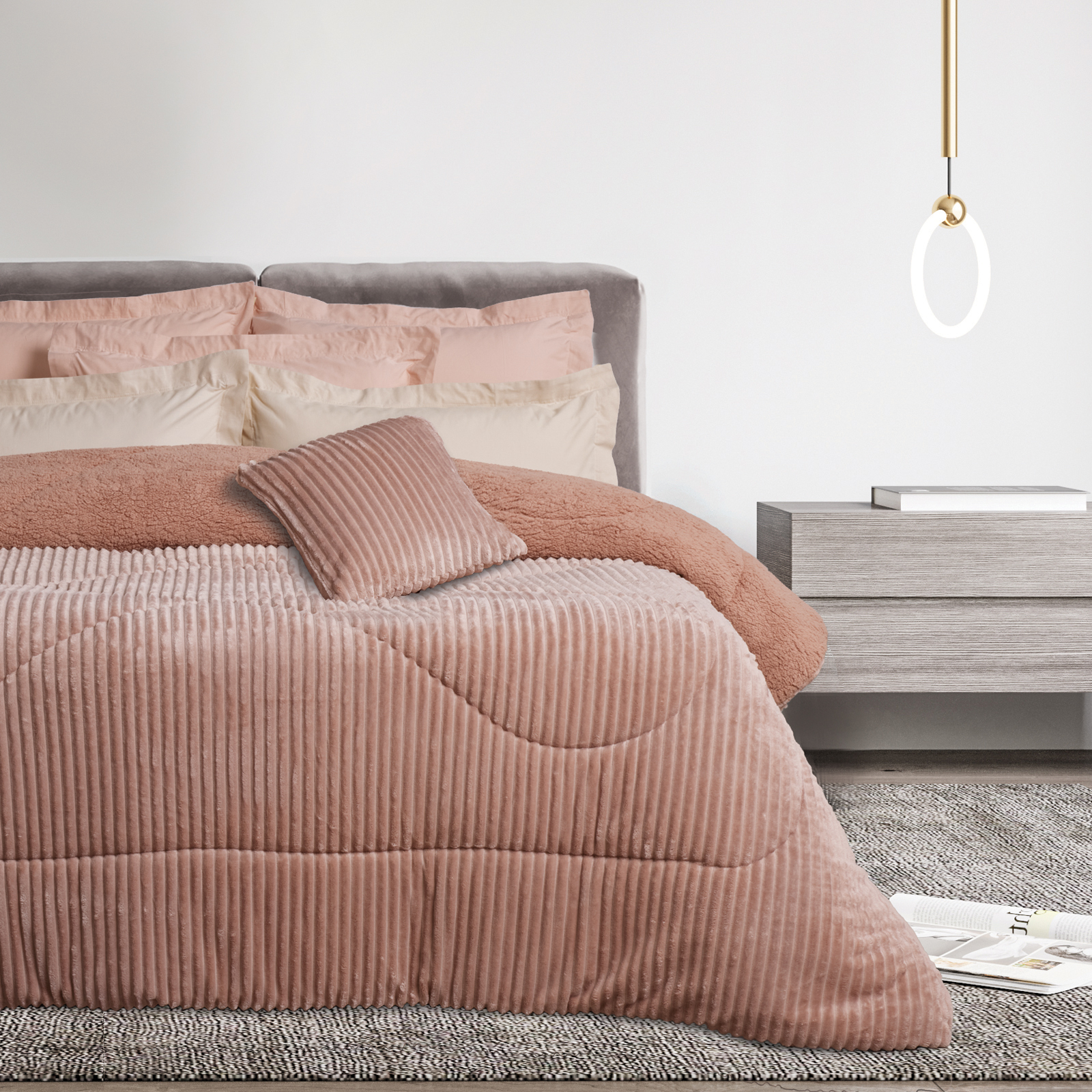 DAS HOME ΚΟΥΒΕΡΤΟΠΑΠΛΩΜΑ SHERPA ΜΟΝΟ 1363 NUDE