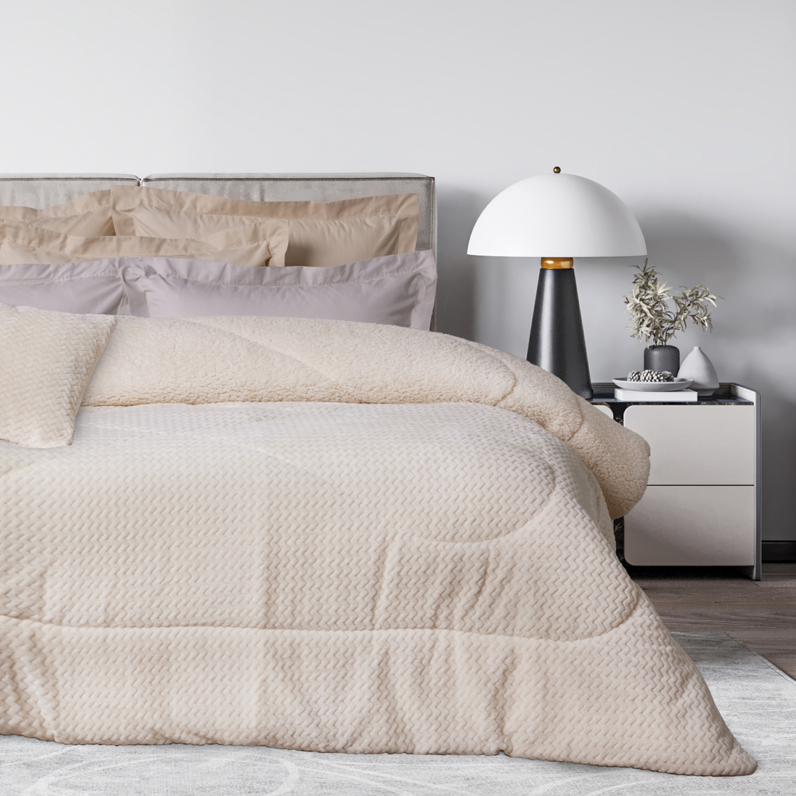 DAS HOME ΚΟΥΒΕΡΤΟΠΑΠΛΩΜΑ SHERPA ΜΟΝΟ 1366 ECRU