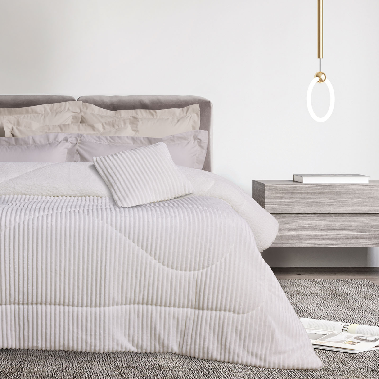 DAS HOME ΚΟΥΒΕΡΤΟΠΑΠΛΩΜΑ SHERPA ΥΠΕΡΔΙΠΛΟ 1364 WHITE