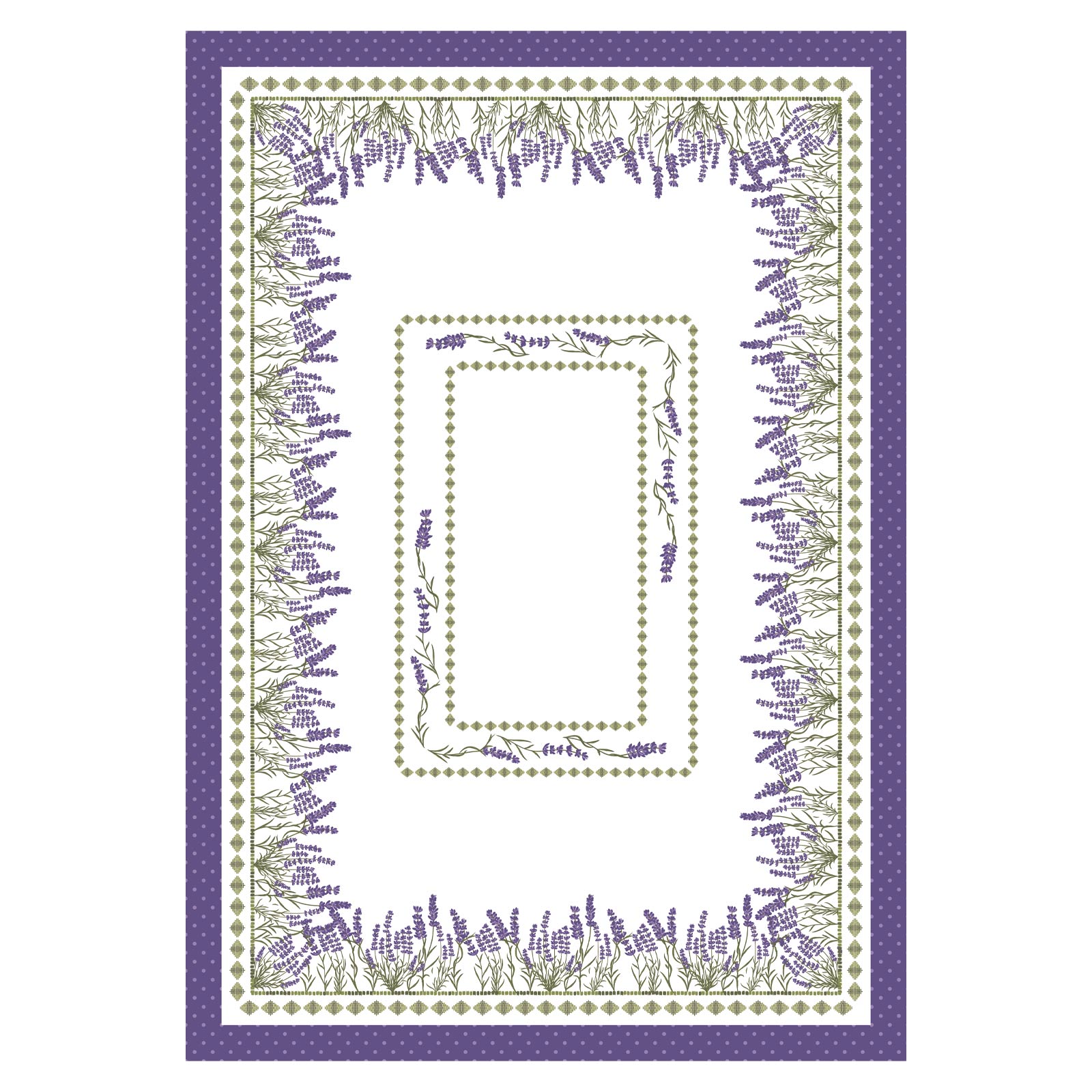 DAS HOME ΤΡΑΠΕΖΟΜΑΝΤΗΛΟ 140Χ180 0722 ΛΕΥΚΟ, ΜΩΒ, ΠΡΑΣΙΝΟ