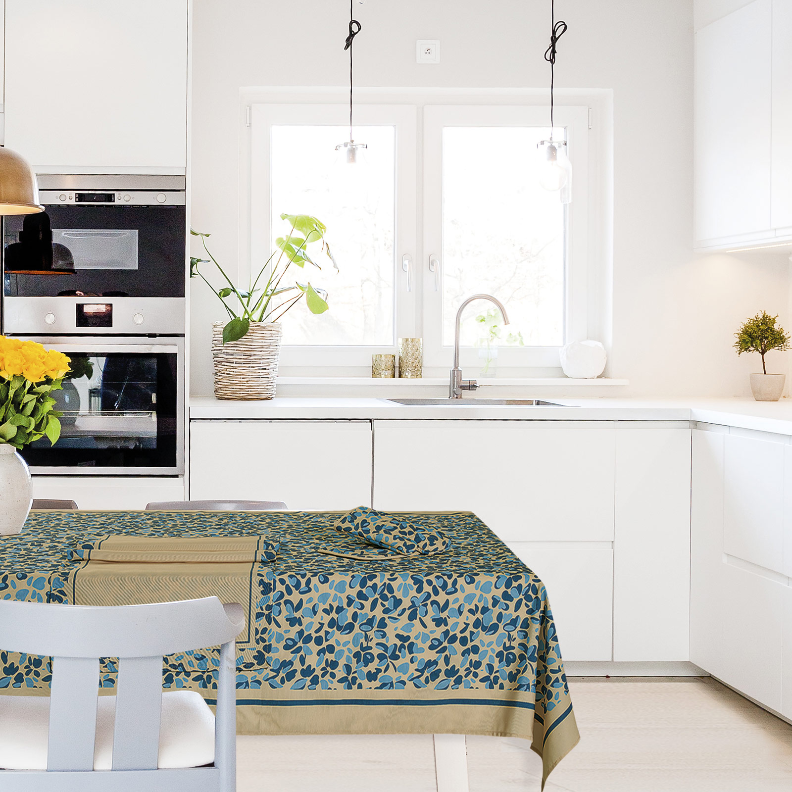 DAS HOME ΤΡΑΠΕΖΟΜΑΝΤΗΛΟ 140Χ220 0723 ΜΠΕΖ, ΜΠΛΕ