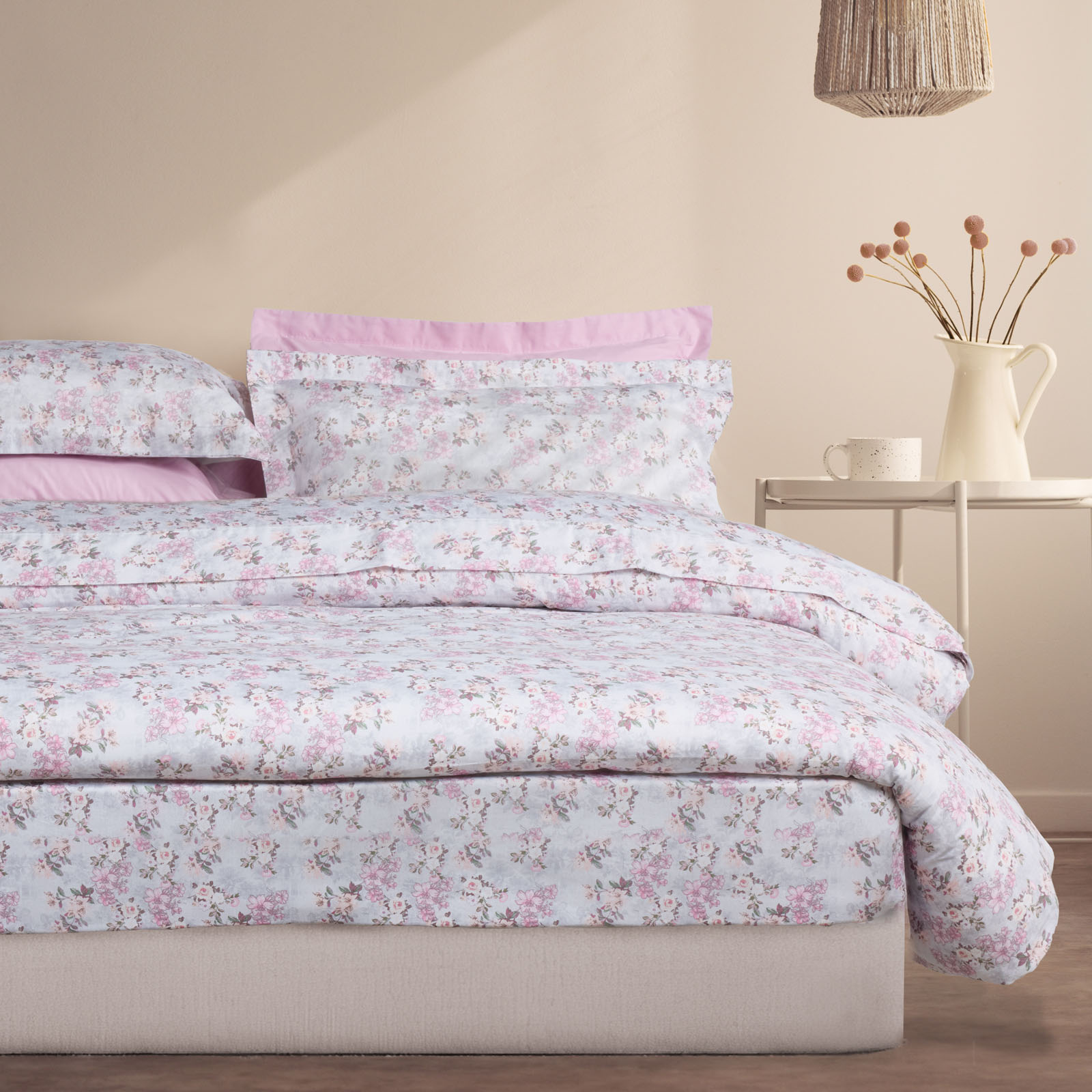 DAS HOME ΣΕΝΤΟΝΙΑ ΣΕΤ ΥΠΕΡΔΙΠΛΑ EXECUTIVE 1724 LIGHT GREY, PINK