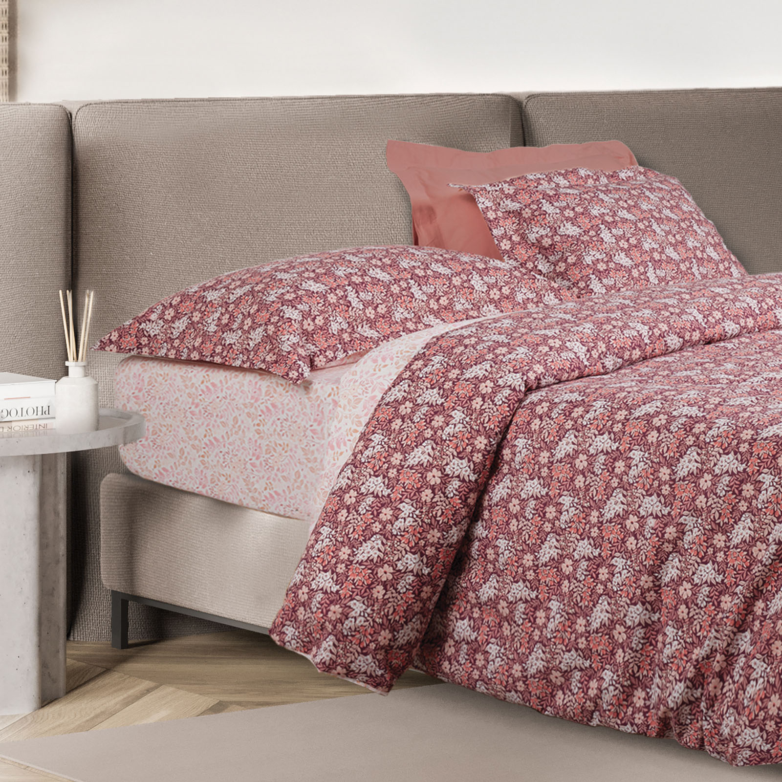 DAS HOME ΣΕΤ ΣΕΝΤΟΝΙΑ ΜΟΝΑ ΜΕ ΛΑΣΤΙΧΟ CASUAL 5433 BORDEAUX, NUDE