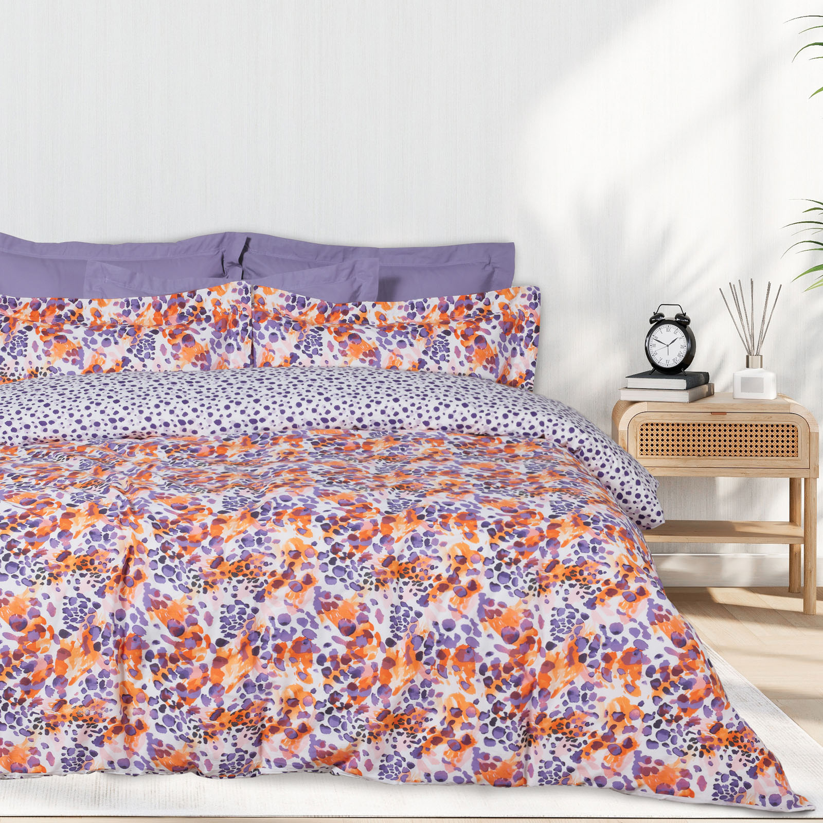 DAS HOME ΣΕΤ ΣΕΝΤΟΝΙΑ ΥΠΕΡΔΙΠΛΑ ΜΕ ΛΑΣΤΙΧΟ CASUAL 5430 ORANGE, PURPLE