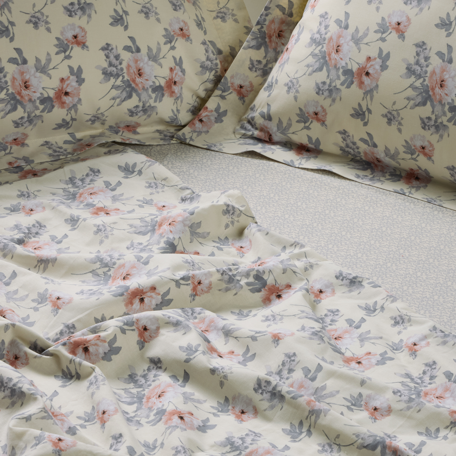 DAS HOME ΣΕΤ ΣΕΝΤΟΝΙΑ ΥΠΕΡΔΙΠΛΑ ΜΕ ΛΑΣΤΙΧΟ CASUAL 5442 GREY, IVORY