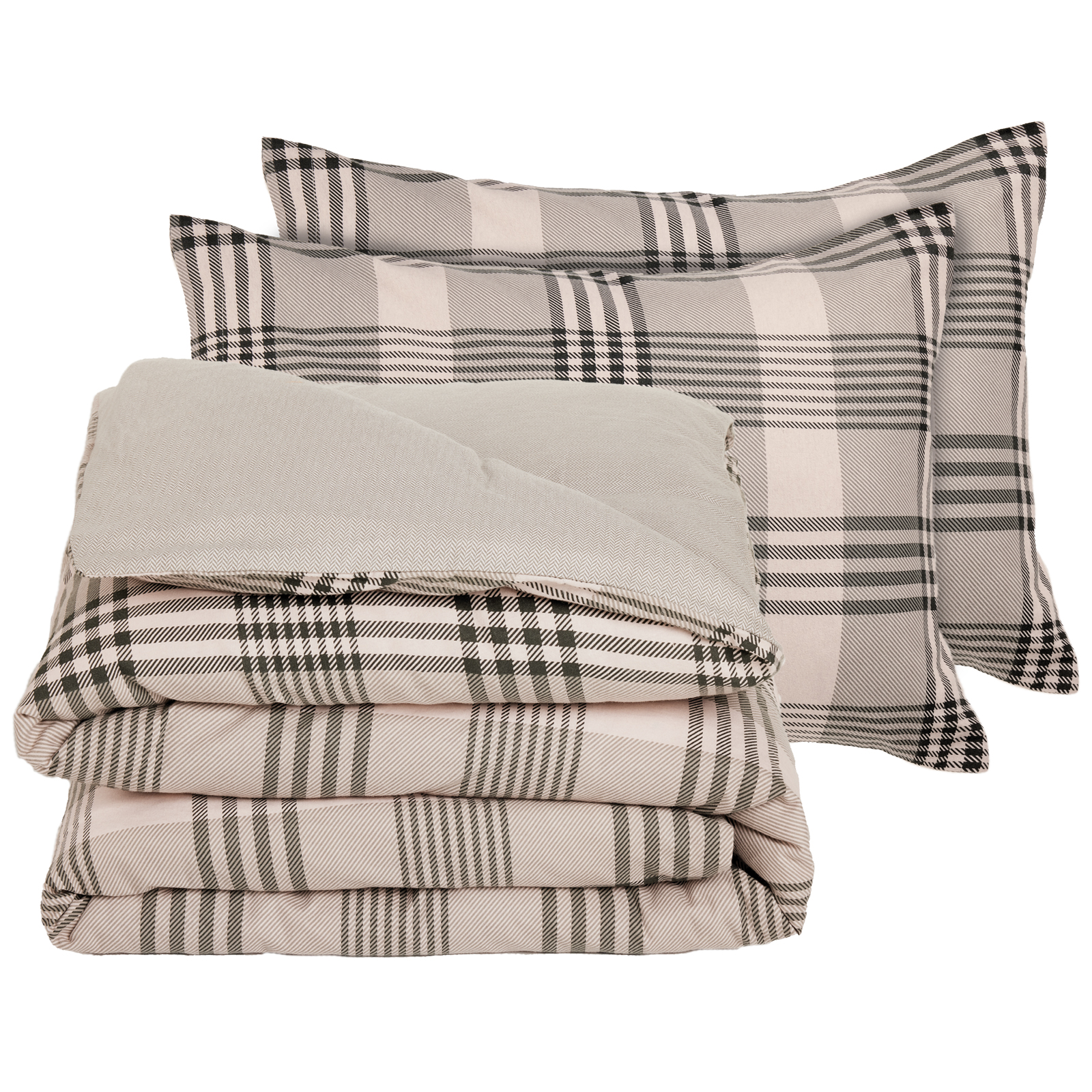 DAS HOME ΣΕΤ ΣΕΝΤΟΝΙΑ ΜΟΝΑ HAPPY FLANNEL 9679 BEIGE, OLIVE