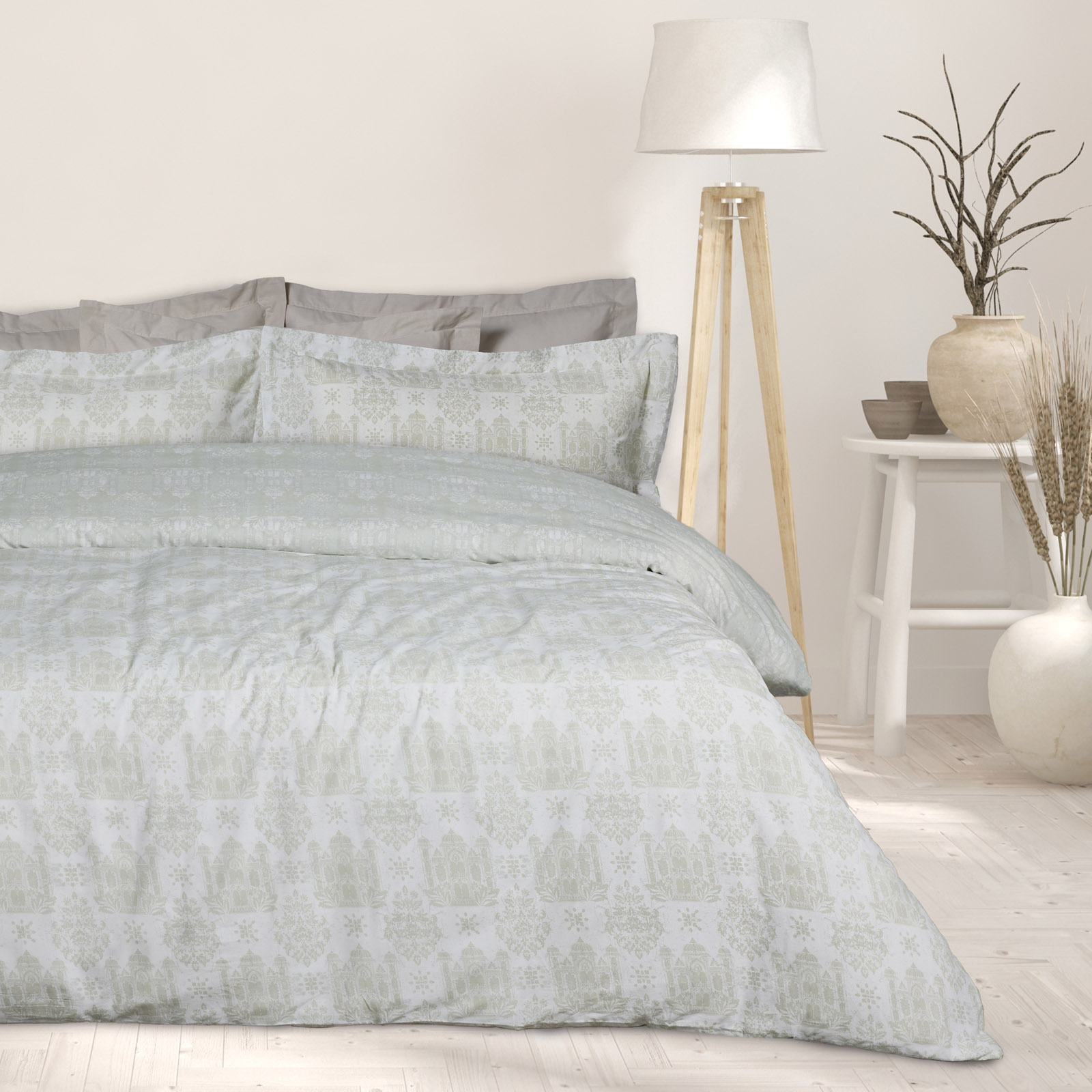 DAS HOME ΣΕΤ ΣΕΝΤΟΝΙΑ KING HAPPY 9673 TAUPE, WHITE