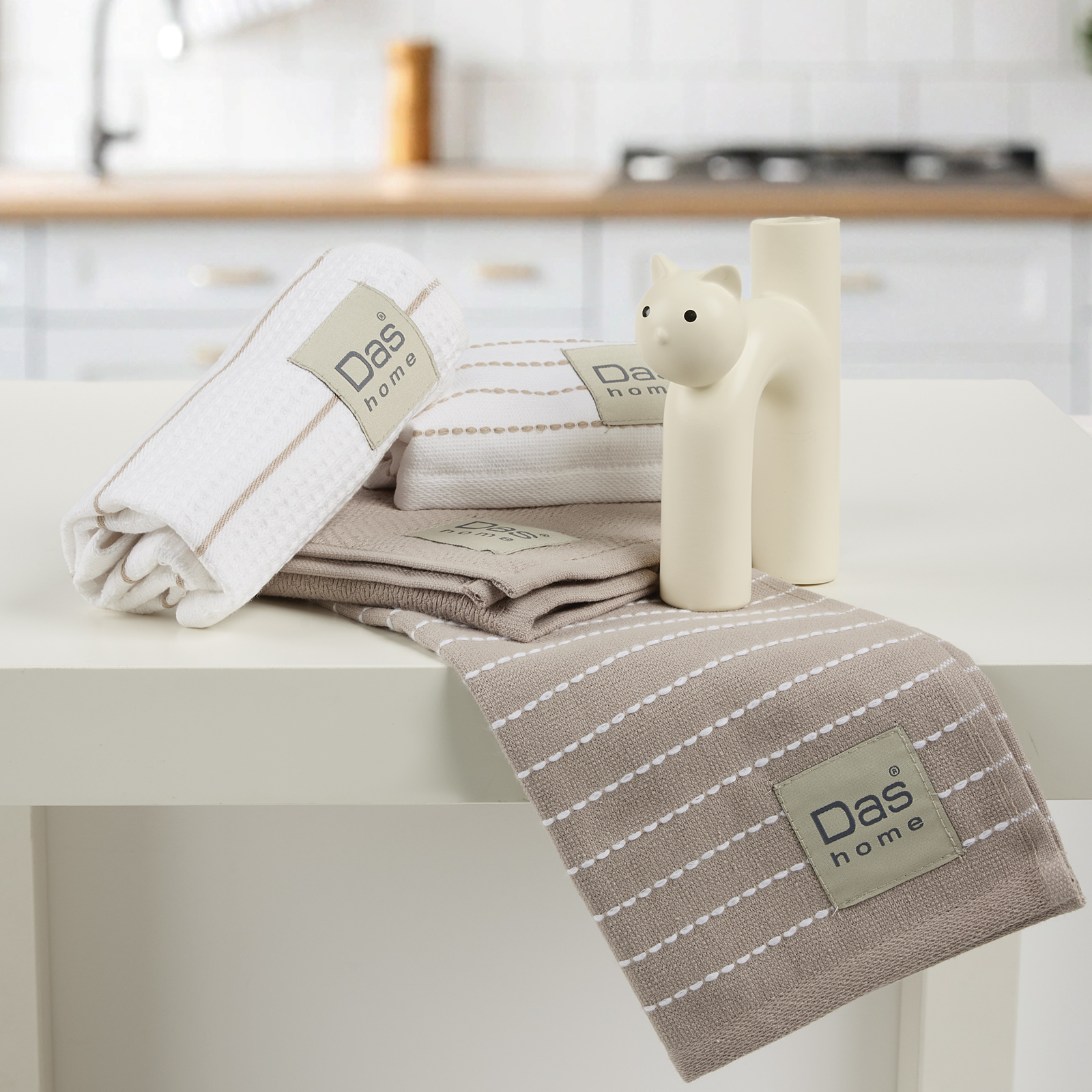 DAS HOME ΣΕΤ ΠΟΤΗΡΟΠΑΝΑ 2ΤΜΧ 30Χ50 0830 TAUPE, WHITE