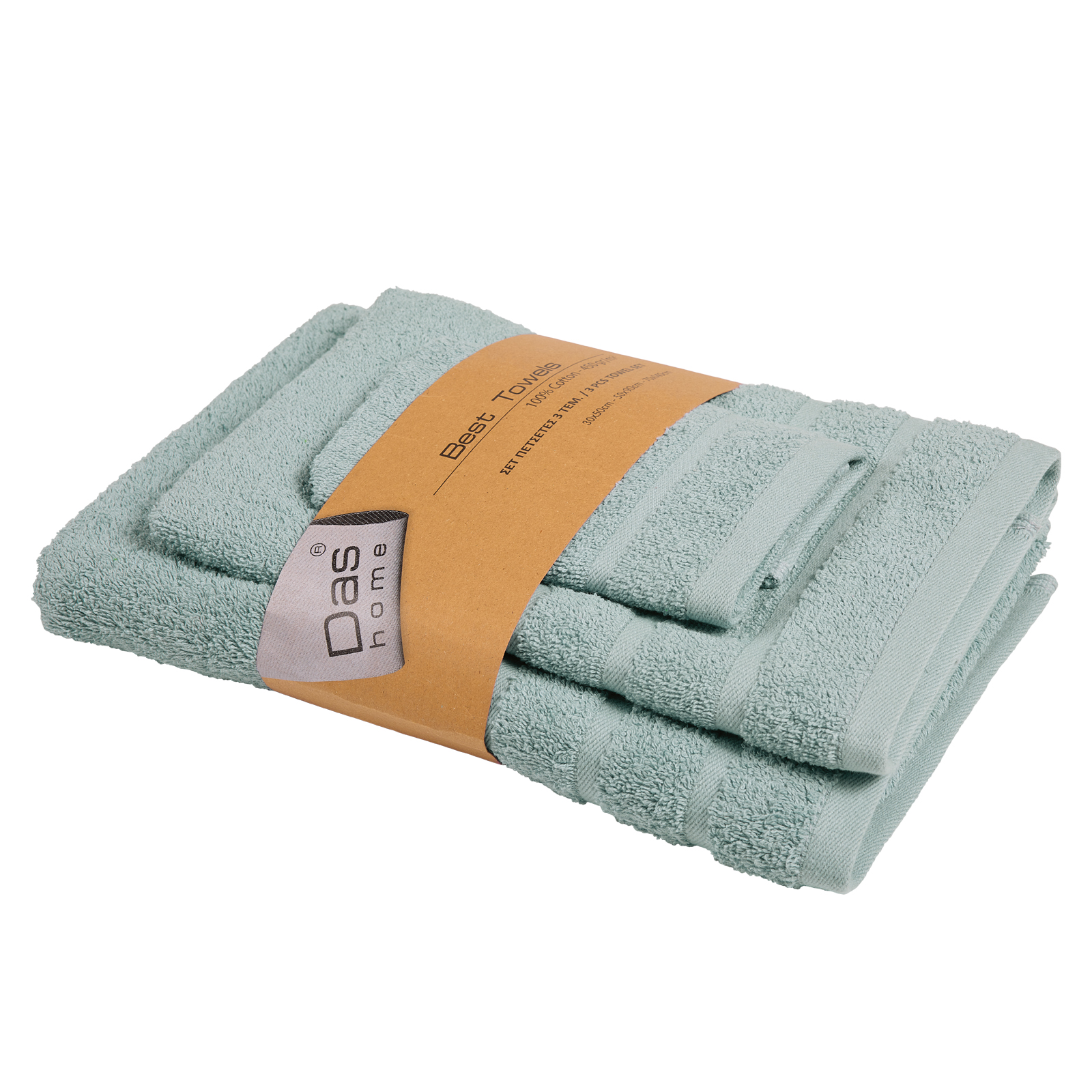 DAS HOME ΣΕΤ ΠΕΤΣΕΤΕΣ 3ΤΕΜΑΧΙΩΝ BEST 0703 MINT