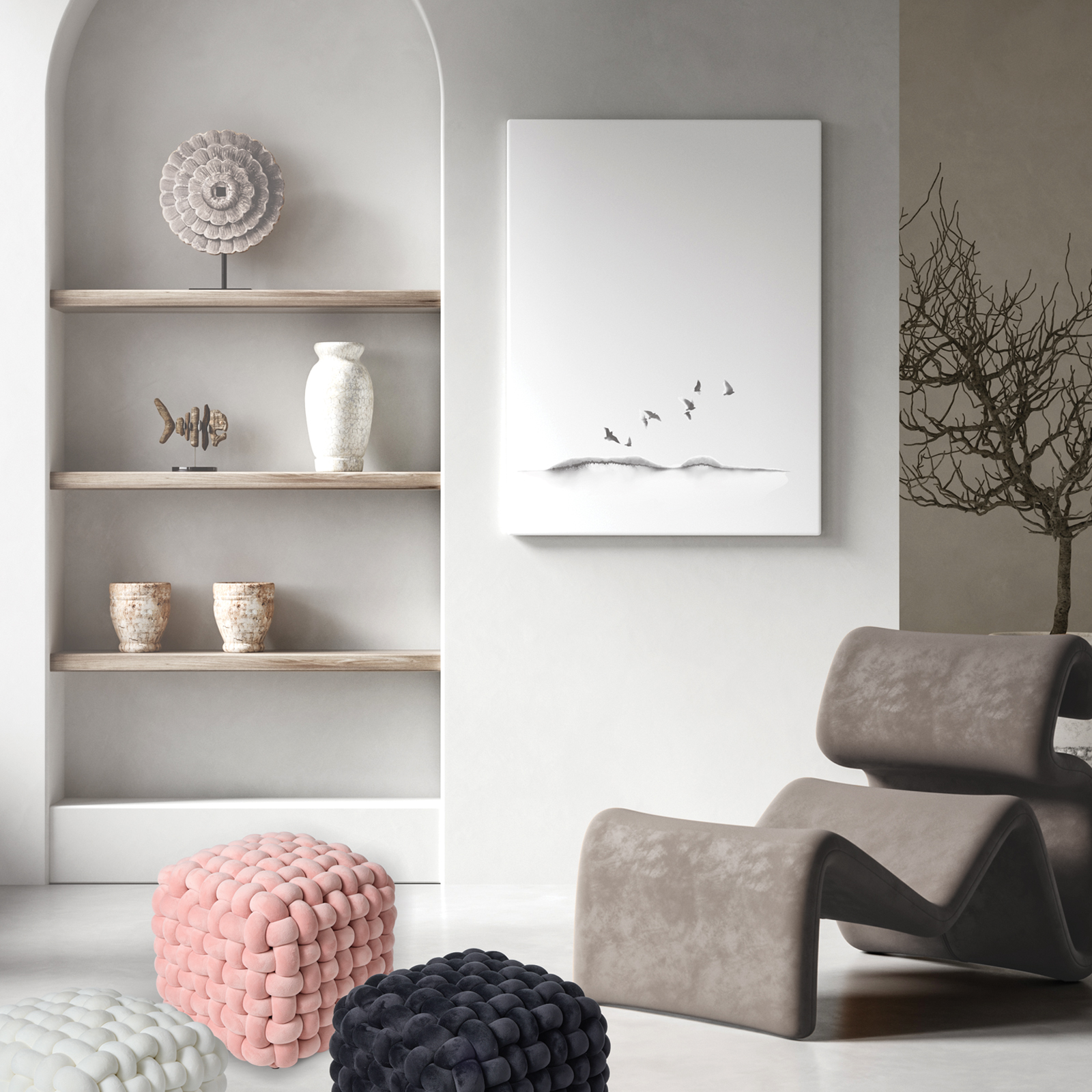 DAS HOME ΔΙΑΚΟΣΜΗΤΙΚΟ ΠΟΥΦ 43Χ43Χ40 2273 NUDE