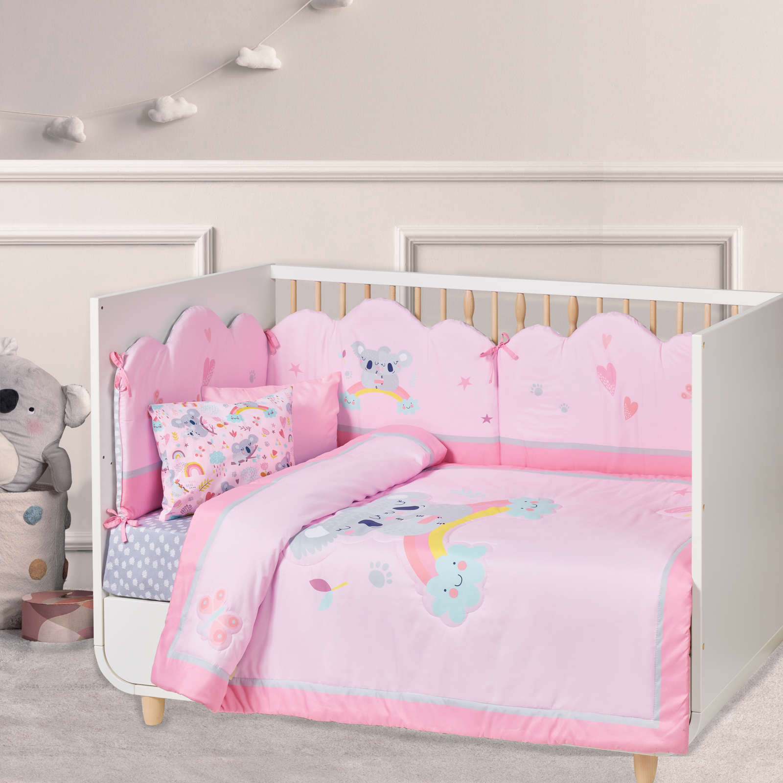DAS BABY ΚΟΥΒΕΡΛΙ FUN 4934 GREY, PINK