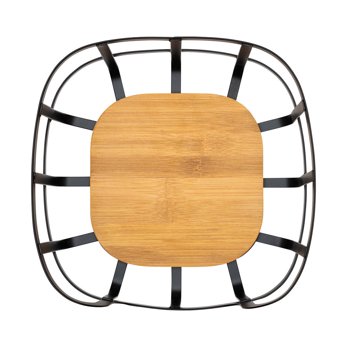 ESTIA ΦΡΟΥΤΙΕΡΑ BAMBOO ESSENTIALS ΜΕΤΑΛΛΙΚΗ 24x24x12.7cm ΜΑΥΡΗ