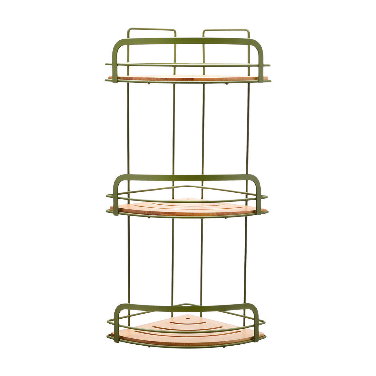 ESTIA ΕΤΑΖΕΡΑ BAMBOO ESSENTIALS ΜΕΤΑΛΛΙΚΗ ΓΩΝΙΑΚΗ 3 ΘΕΣΕΩΝ 49x19.5x19.5cm OLIVE GREEN