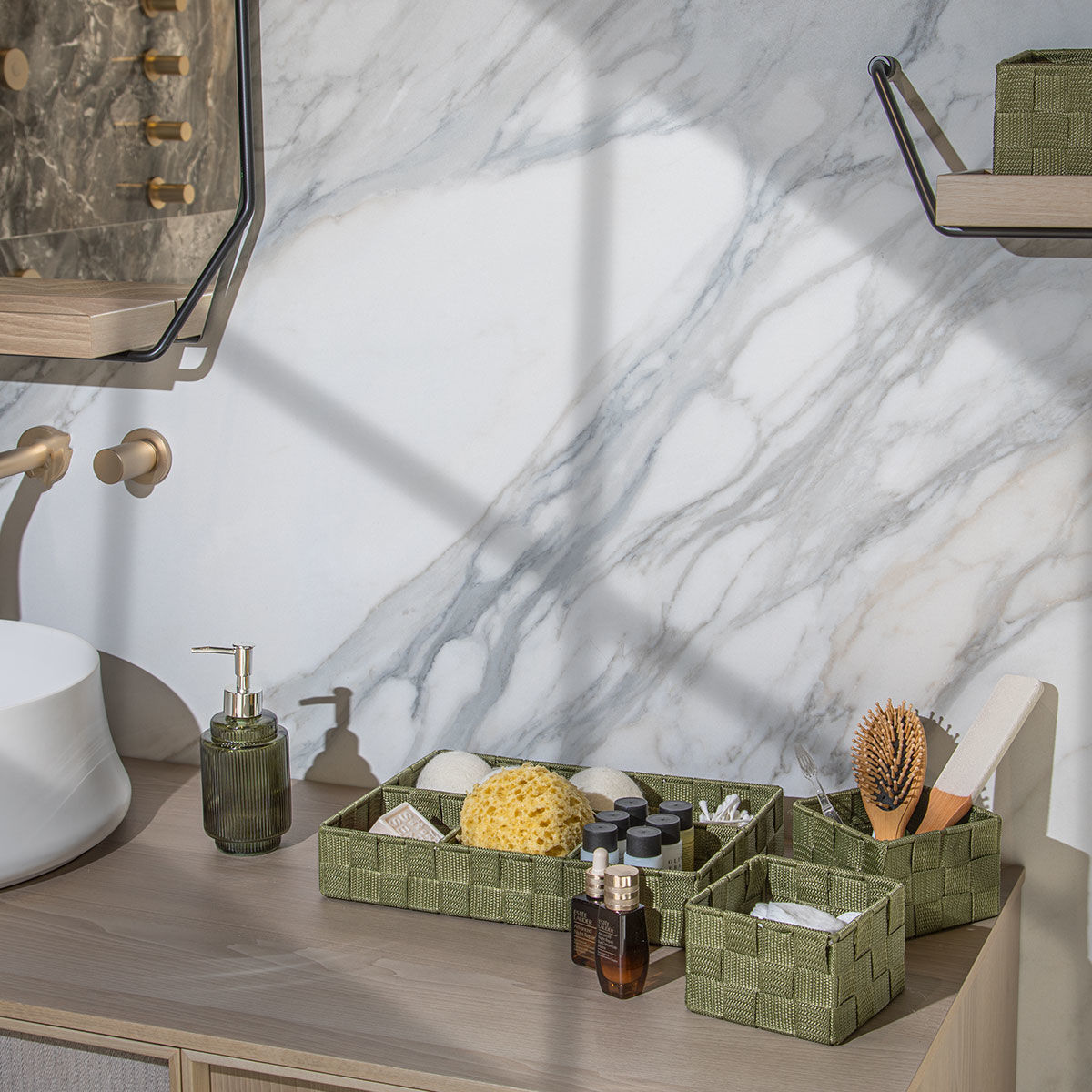 ESTIA ΚΑΛΑΘΙΑ ΟΡΓΑΝΩΣΗΣ 26x13x9cm OLIVE GREEN 3 ΤΕΜ.