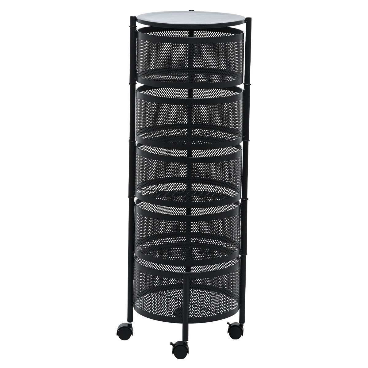 ESTIA ΤΡΟΛΕΙ ΚΟΥΖΙΝΑΣ ΜΕΤΑΛΛΙΚΟ ΜΕ 5 ΣΥΡΤΑΡΙΑ ΜΑΥΡΟ