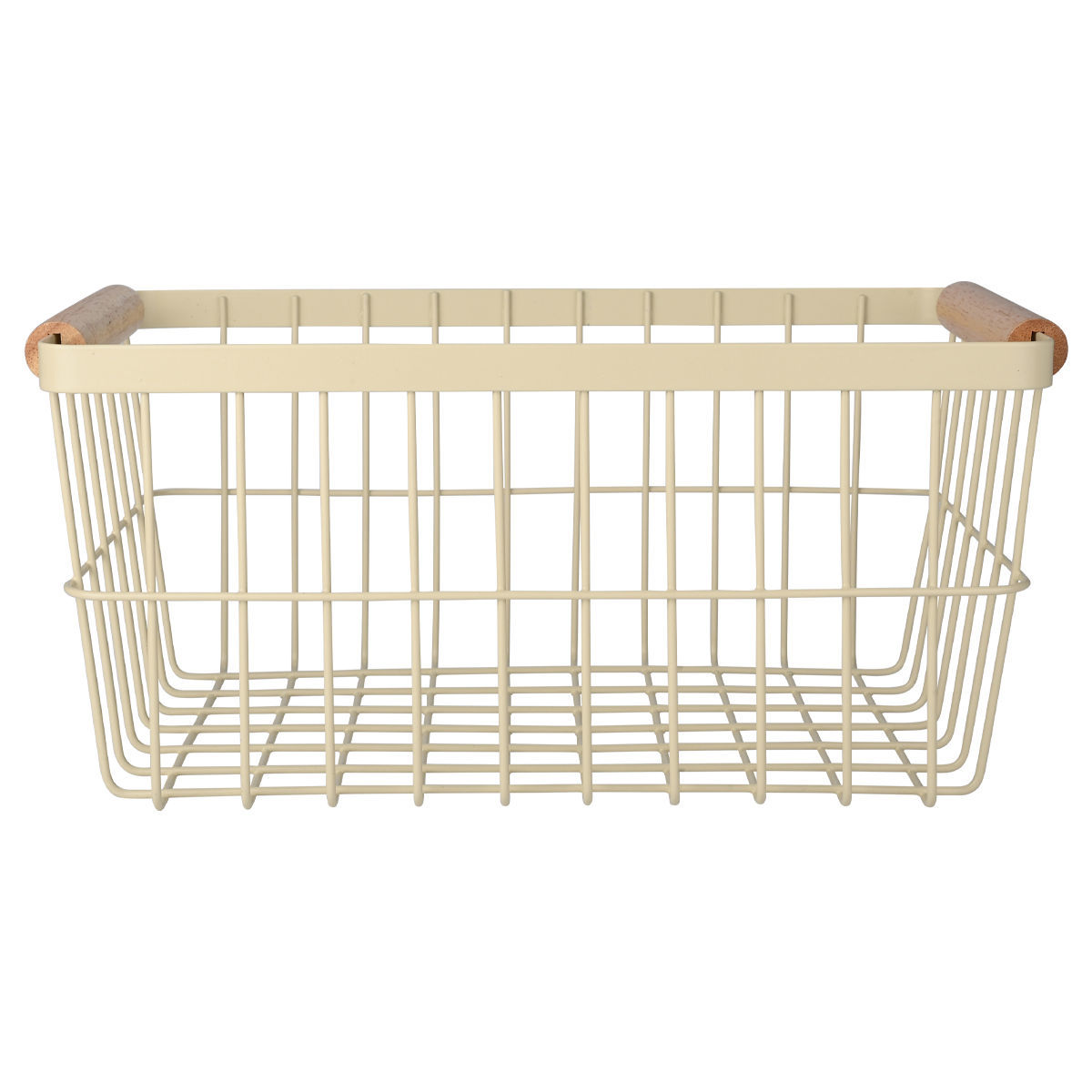 ESTIA ΚΑΛΑΘΙ ΟΡΓΑΝΩΣΗΣ ACACIA ΜΕΤΑΛΛΙΚΟ ΜΕ ΞΥΛΙΝΕΣ ΛΑΒΕΣ 33x22x15 IVORY