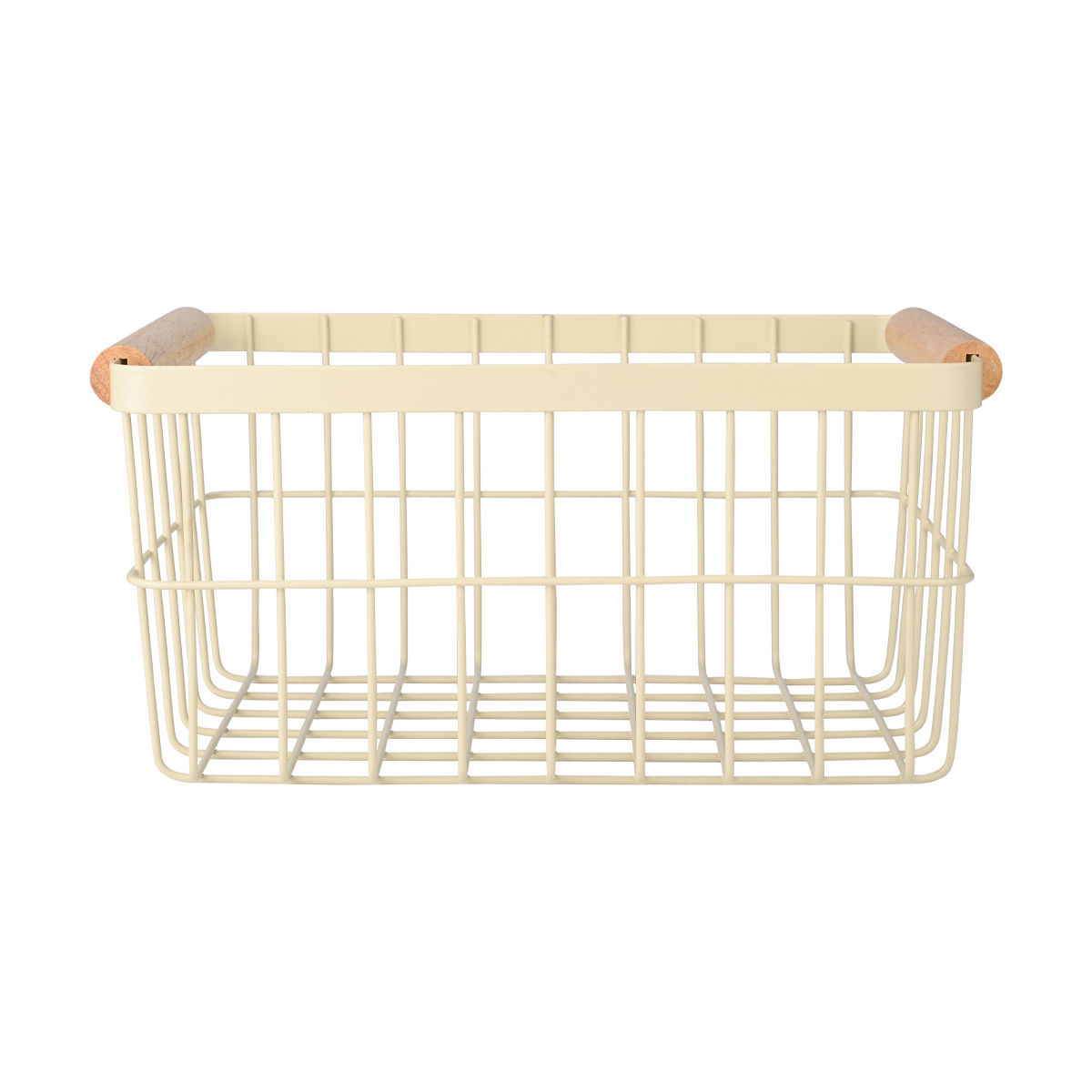ESTIA ΚΑΛΑΘΙ ΟΡΓΑΝΩΣΗΣ ACACIA ΜΕΤΑΛΛΙΚΟ ΜΕ ΞΥΛΙΝΕΣ ΛΑΒΕΣ 28x20x14 IVORY