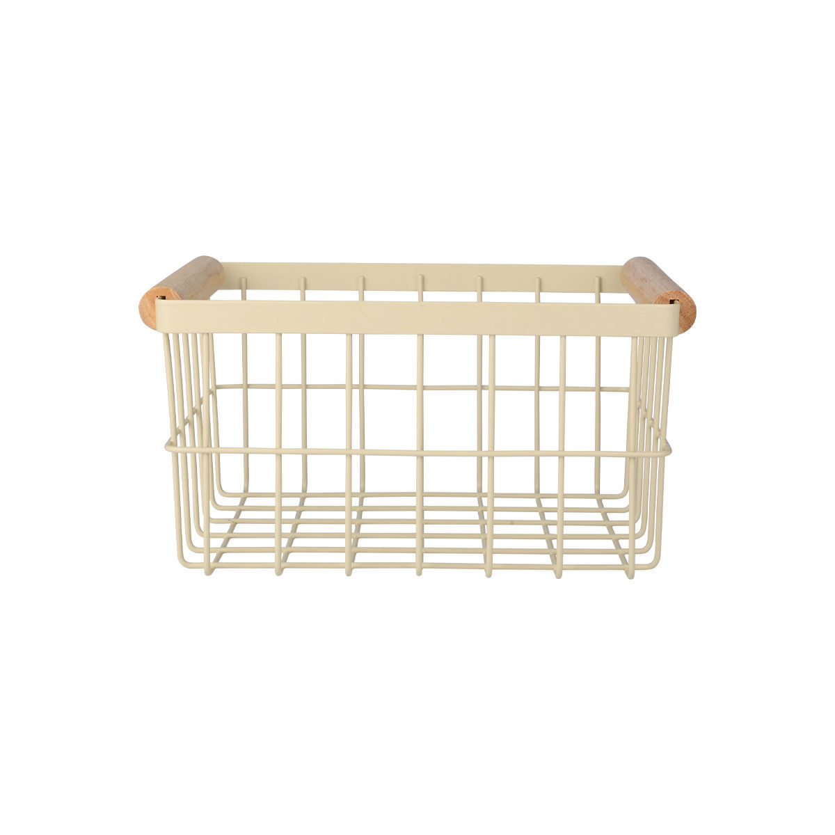 ESTIA ΚΑΛΑΘΙ ΟΡΓΑΝΩΣΗΣ ACACIA ΜΕΤΑΛΛΙΚΟ ΜΕ ΞΥΛΙΝΕΣ ΛΑΒΕΣ 24x18x13  IVORY