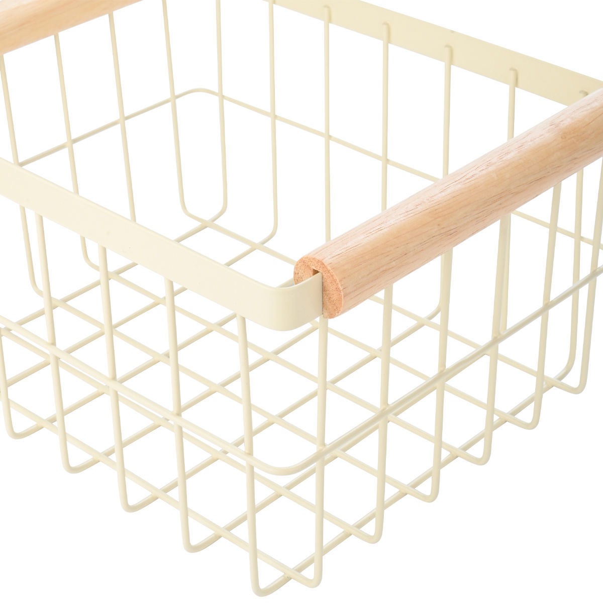 ESTIA ΚΑΛΑΘΙ ΟΡΓΑΝΩΣΗΣ ACACIA ΜΕΤΑΛΛΙΚΟ ΜΕ ΞΥΛΙΝΕΣ ΛΑΒΕΣ 24x18x13  IVORY