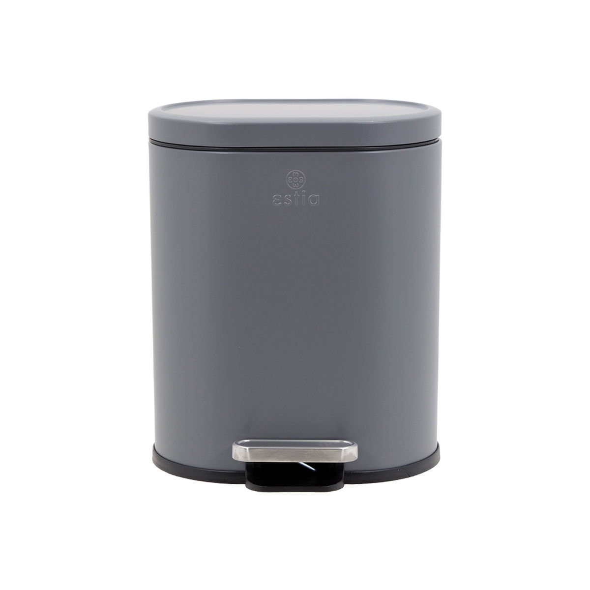 ESTIA ΧΑΡΤΟΔΟΧΕΙΟ ΜΠΑΝΙΟΥ OVOID SOFT CLOSE 6lt ΓΚΡΙ