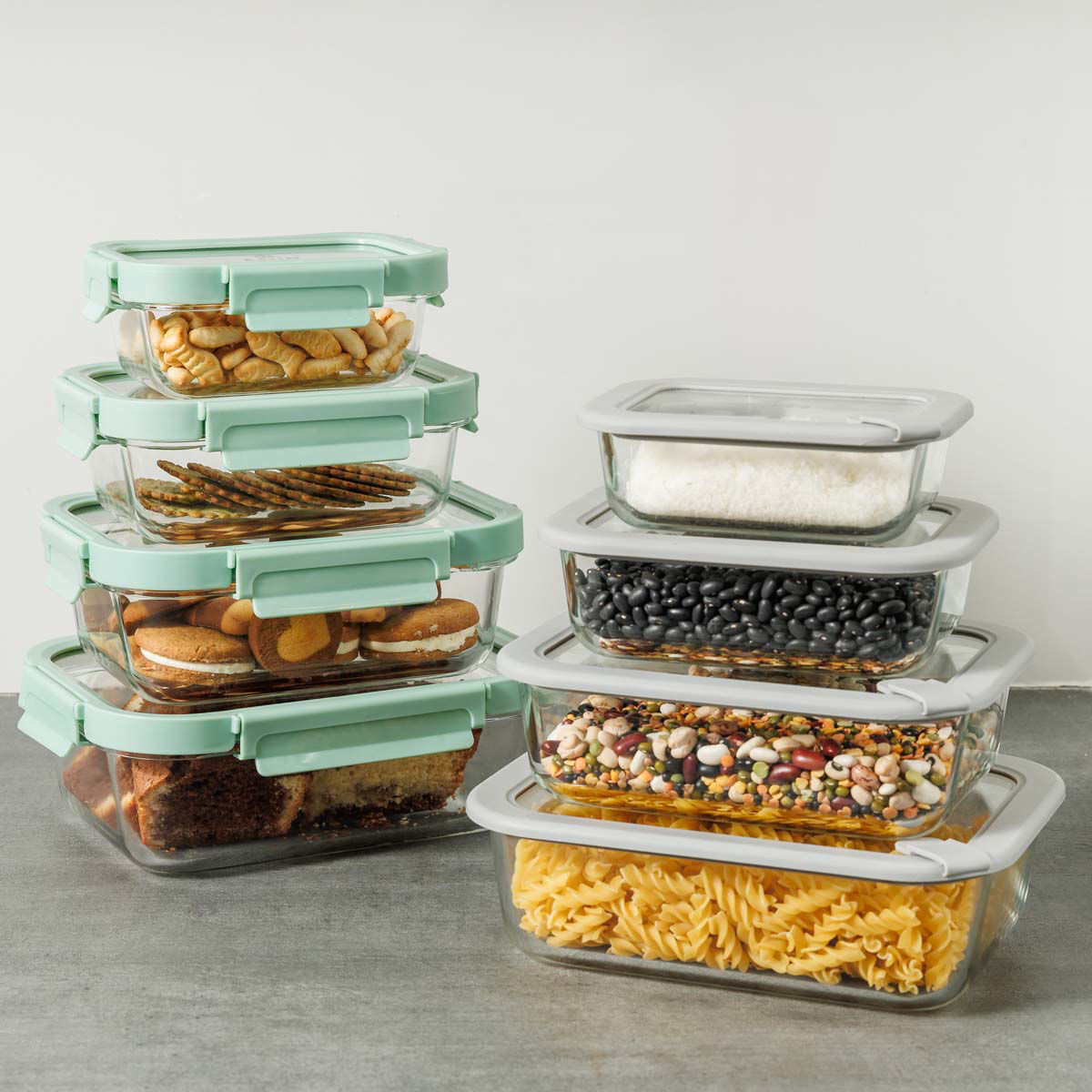 ESTIA ΦΑΓΗΤΟΔΟΧΕΙΟ COLORSEAL ΓΥΑΛΙΝΟ 640ml 18.9x14.5x6.7 ΜΕ ΚΑΠΑΚΙ ΣΙΛΙΚΟΝΗΣ ΓΚΡΙ