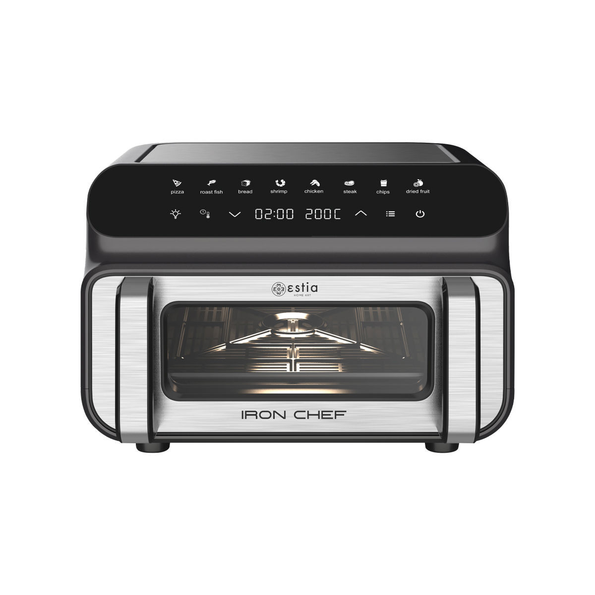 ESTIA ΦΡΙΤΕΖΑ ΑΕΡΟΣ - ΦΟΥΡΝΑΚΙ & GRILL IRON CHEF 2000W 10lt ΜΕ 8 ΠΡΟΡΥΘΜΙΣΜΕΝΑ ΠΡΟΓΡΑΜΜΑΤΑ