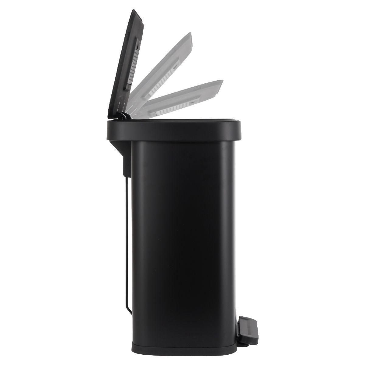 ESTIA ΚΑΔΟΣ ΑΠΟΡΡΙΜΑΤΩΝ FLATOP SOFT CLOSE 50lt ΜΑΤ ΜΑΥΡΟΣ