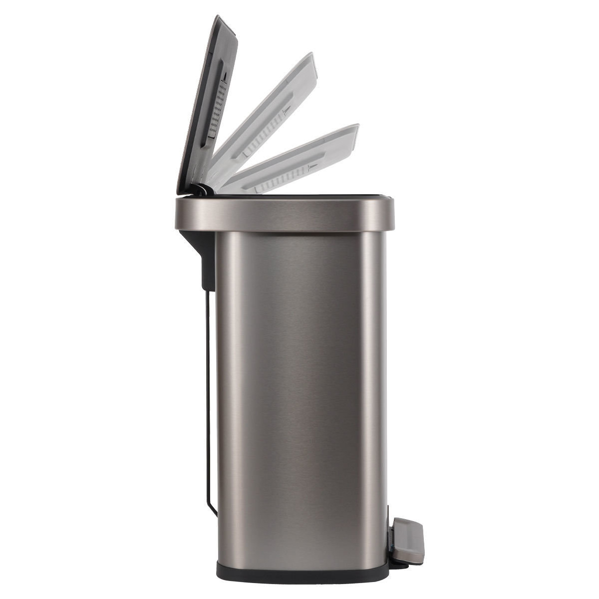 ESTIA ΚΑΔΟΣ ΑΠΟΡΡΙΜΑΤΩΝ FLATOP SOFT CLOSE 50lt ΜΑΤ ΙΝΟΞ