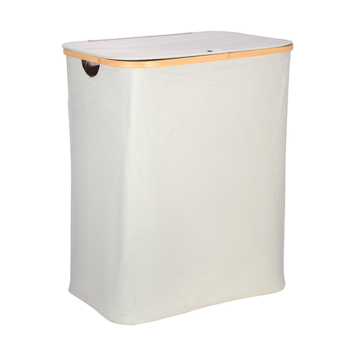 ESTIA ΚΑΛΑΘΙ ΑΠΛΥΤΩΝ BAMBOO ESSENTIALS 144lt ΜΕ ΚΑΠΑΚΙ ΚΑΙ 2 MESH BAGS 56x37x68cm ΓΚΡΙ