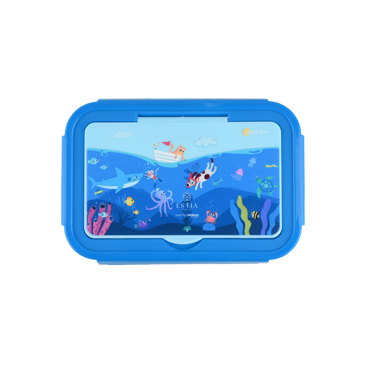 ESTIA ΠΑΙΔΙΚΟ ΦΑΓΗΤΟΔΟΧΕΙΟ SAVE THE AEGEAN 900ml ΜΕ 2 ΑΝΟΞ. ΘΗΚΕΣ OCEAN PLAY