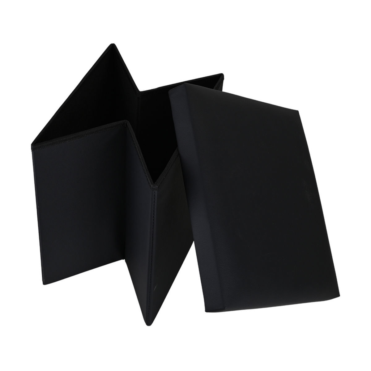 ESTIA ΣΚΑΜΠΟ CUBE LEATHER ΜΕ ΑΠΟΘΗΚΕΥΤΙΚΟ ΧΩΡΟ ΜΑΥΡΟ