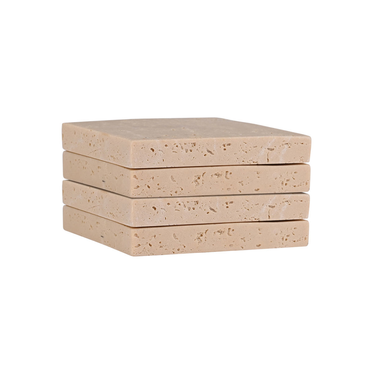 ESTIA ΣΟΥΒΕΡ ΜΕ ΟΨΗ TRAVERTINE 10x10cm ΣΕΤ 4ΤΕΜ.