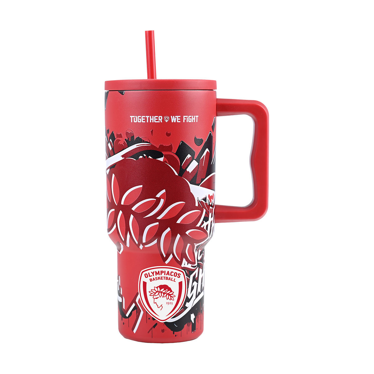 ESTIA ΘΕΡΜΟΣ STRAW TUMBLER XL OLYMPIACOS BC EDITION TOGETHER WE FIGHT 900ml