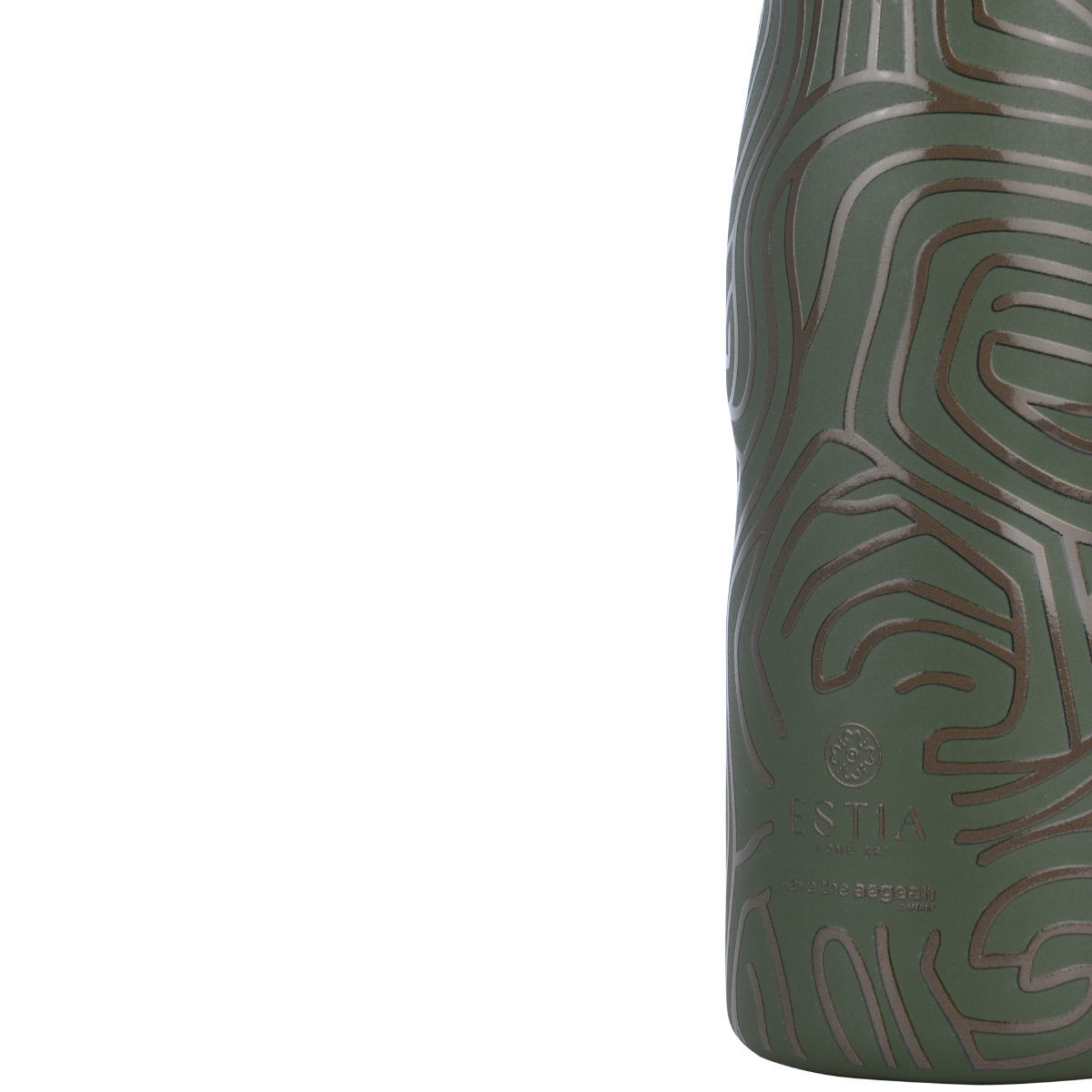 ESTIA ΘΕΡΜΟΣ TRAVEL FLASK SAVE THE AEGEAN 500ml OLIVE FLOW