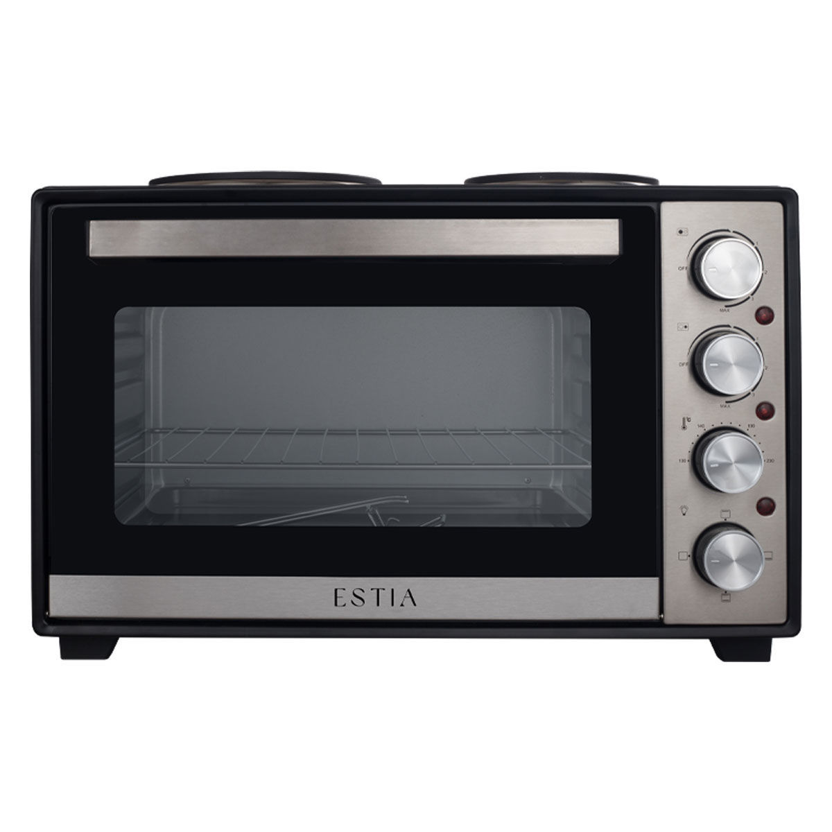 ESTIA ΗΛΕΚΤΡΙΚΟ ΦΟΥΡΝΑΚΙ MULTICOOK COMPACT 3600w 38lt ΜΕ 2 ΕΣΤΙΕΣ ΚΑΙ ΑΝΤΙΚΟΛΛΗΤΙΚΟ ΕΣΩΤΕΡΙΚΟ