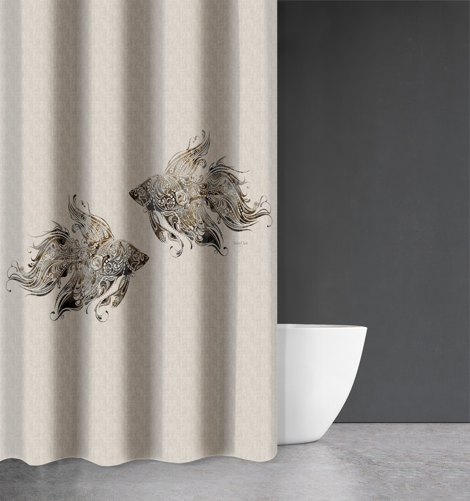 Κουρτίνα Μπάνιου Seawater Des 622 με Κρίκους 240x185