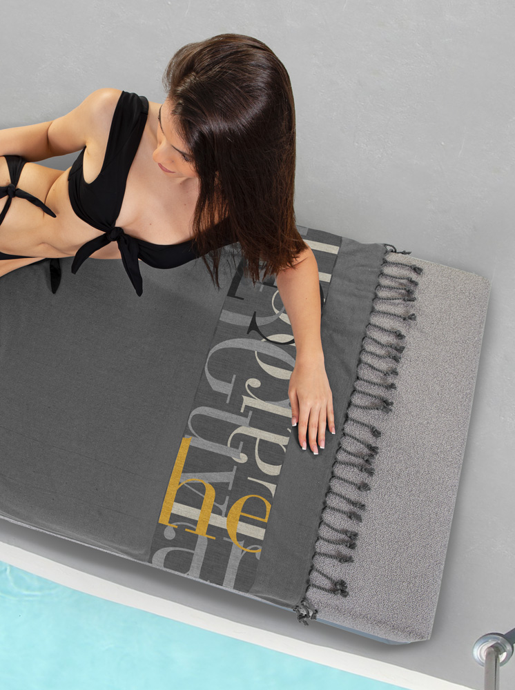 Πετσέτα Θαλάσσης - Παρεό Pestemal 25 Anthracite 90x170