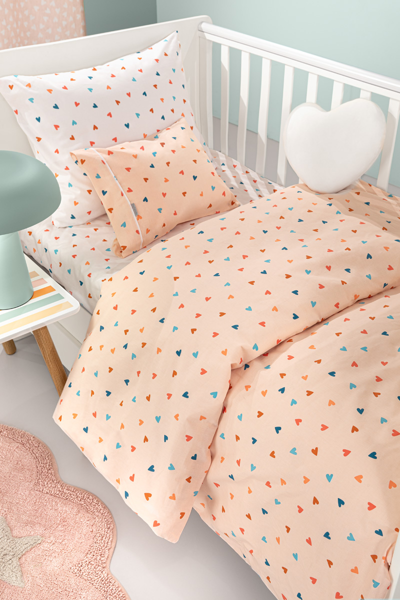 Σετ 3τμχ Βρεφικά Σεντόνια Amore Salmon