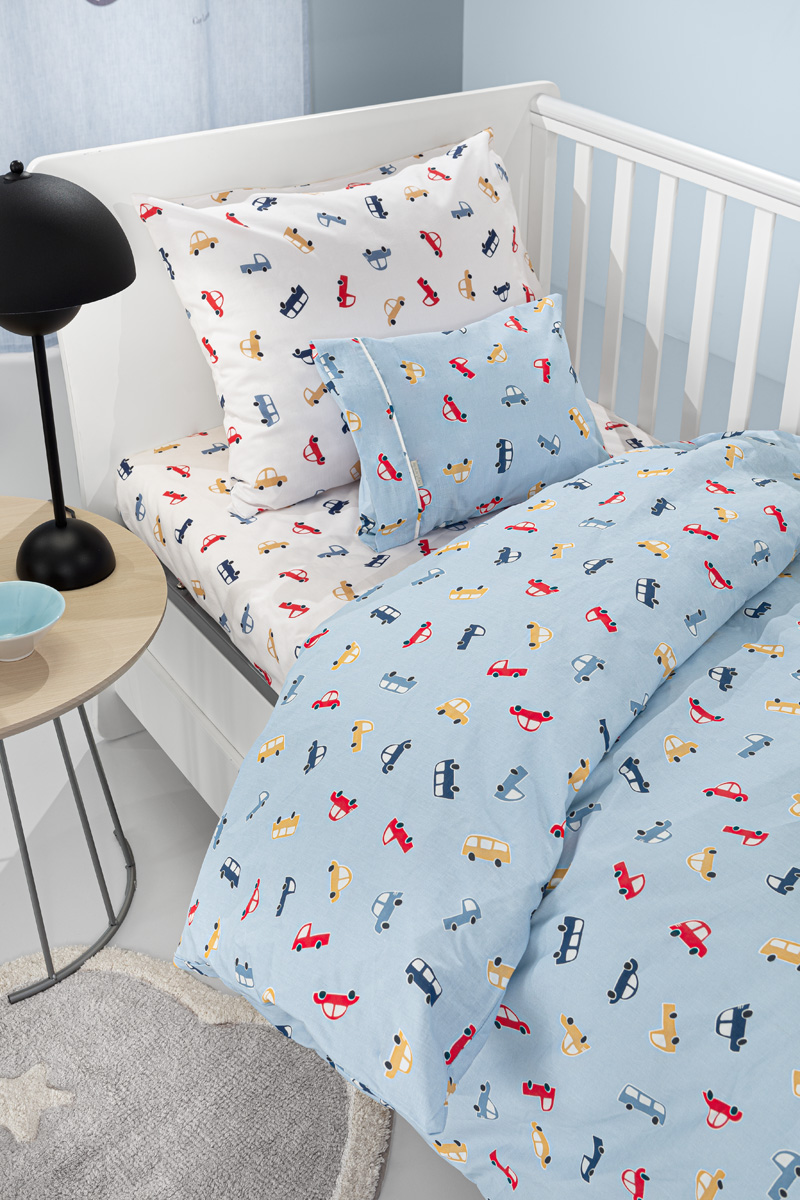 Σετ 3τμχ Βρεφικά Σεντόνια Roadtrip Sky