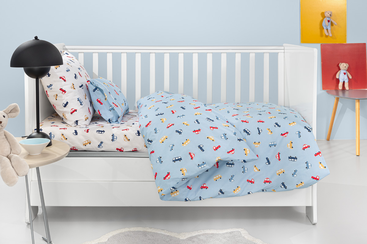 Σετ 3τμχ Βρεφικά Σεντόνια Roadtrip Sky