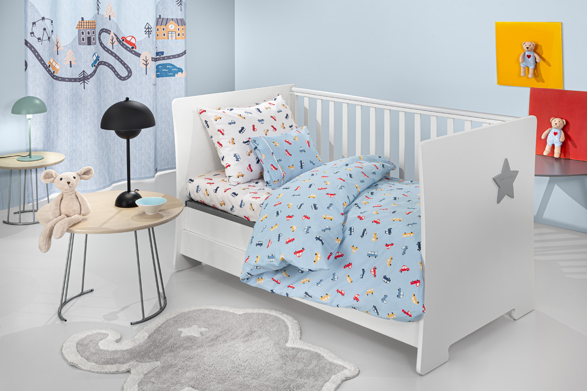 Σετ 3τμχ Βρεφικά Σεντόνια Roadtrip Sky