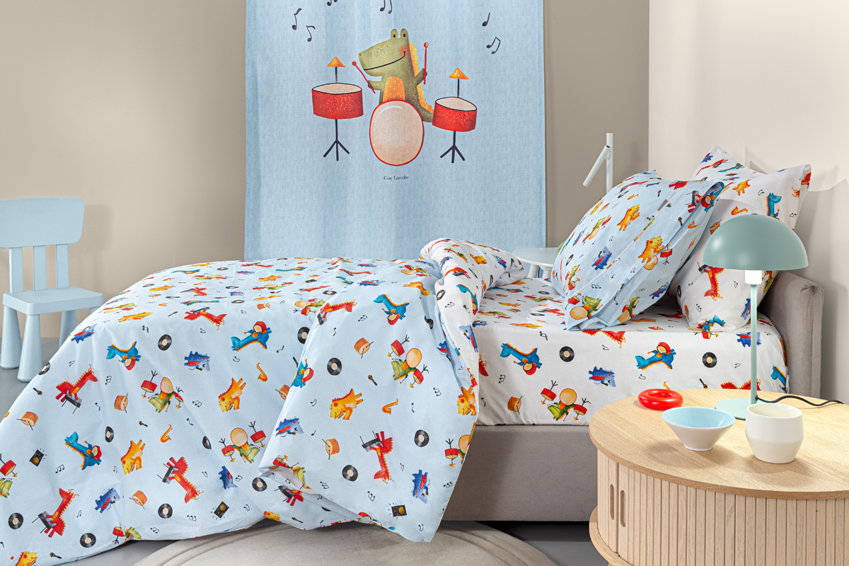 Σετ 3τμχ Παιδικά Σεντόνια Band Sky με Λάστιχο